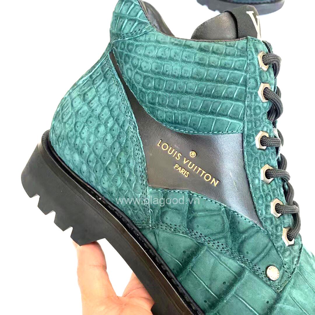 Boots nam LV da cá sấu Nubuck nhập khẩu - GB013S - Hình ảnh 8