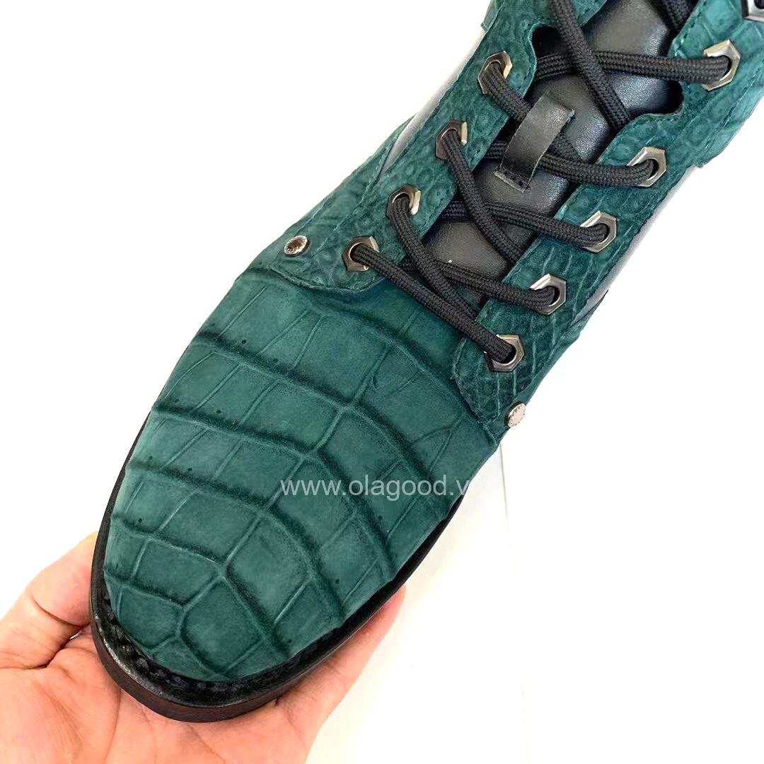 Boots nam LV da cá sấu Nubuck nhập khẩu - GB013S - Hình ảnh 9