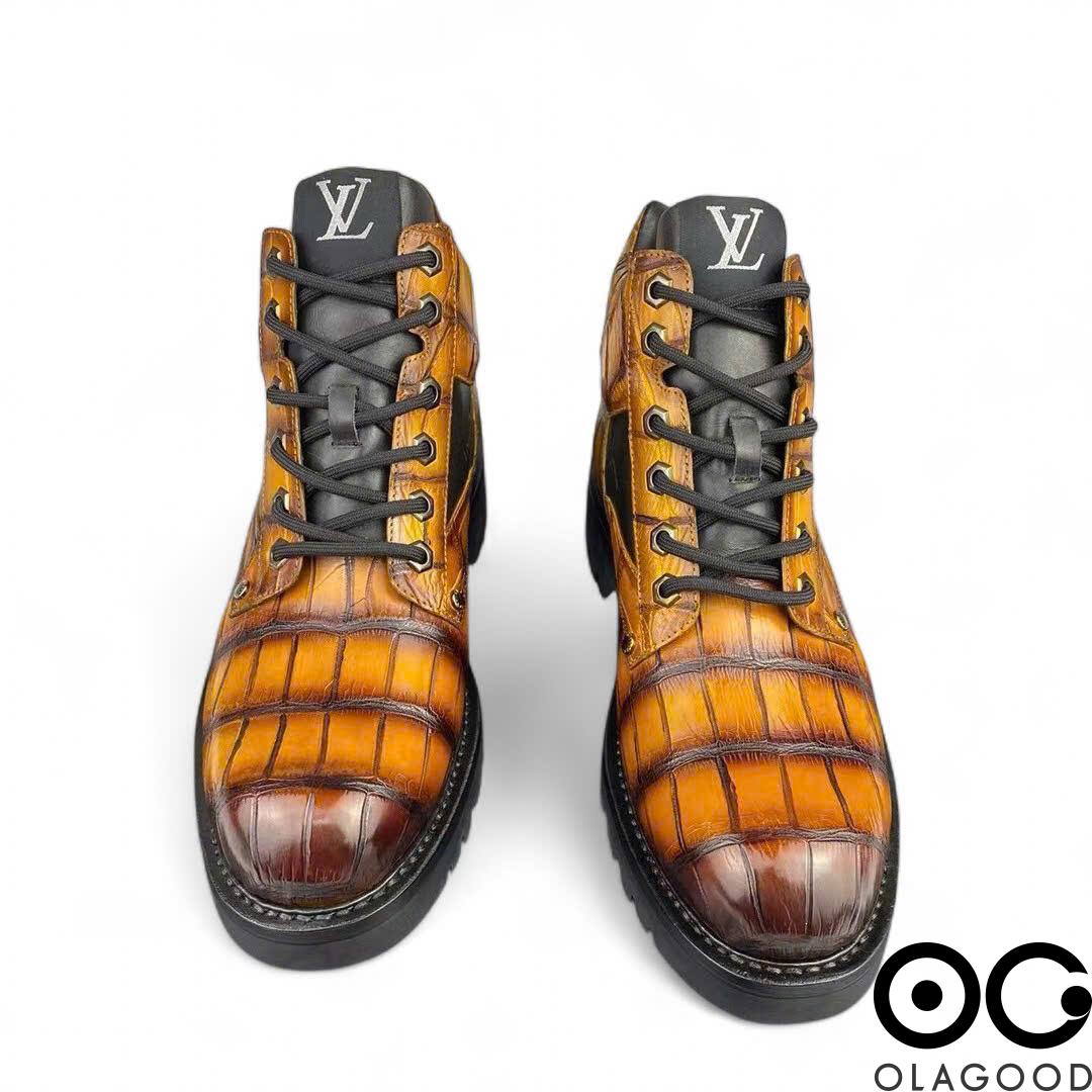 Boots nam cá sấu lên màu patina - GB015S - Hình ảnh 4