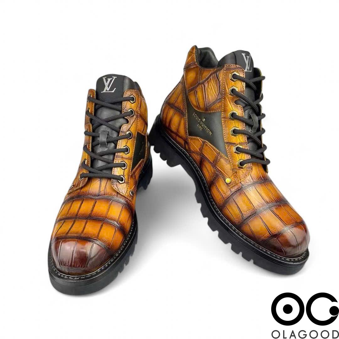 Boots nam cá sấu lên màu patina - GB015S - Hình ảnh 5