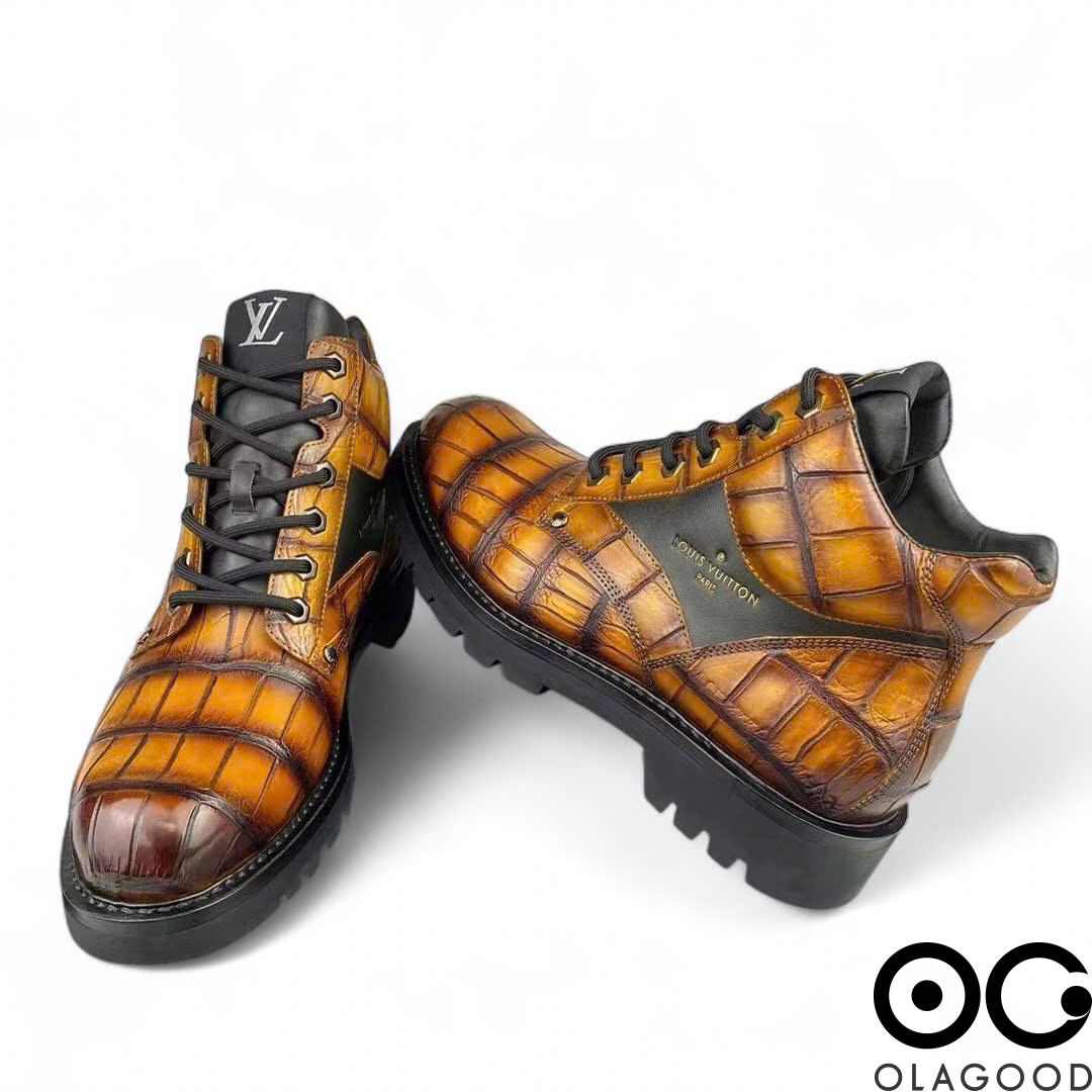 Boots nam cá sấu lên màu patina - GB015S - Hình ảnh 7