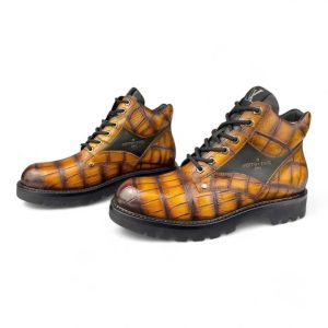 Boots nam cá sấu lên màu patina - GB015S