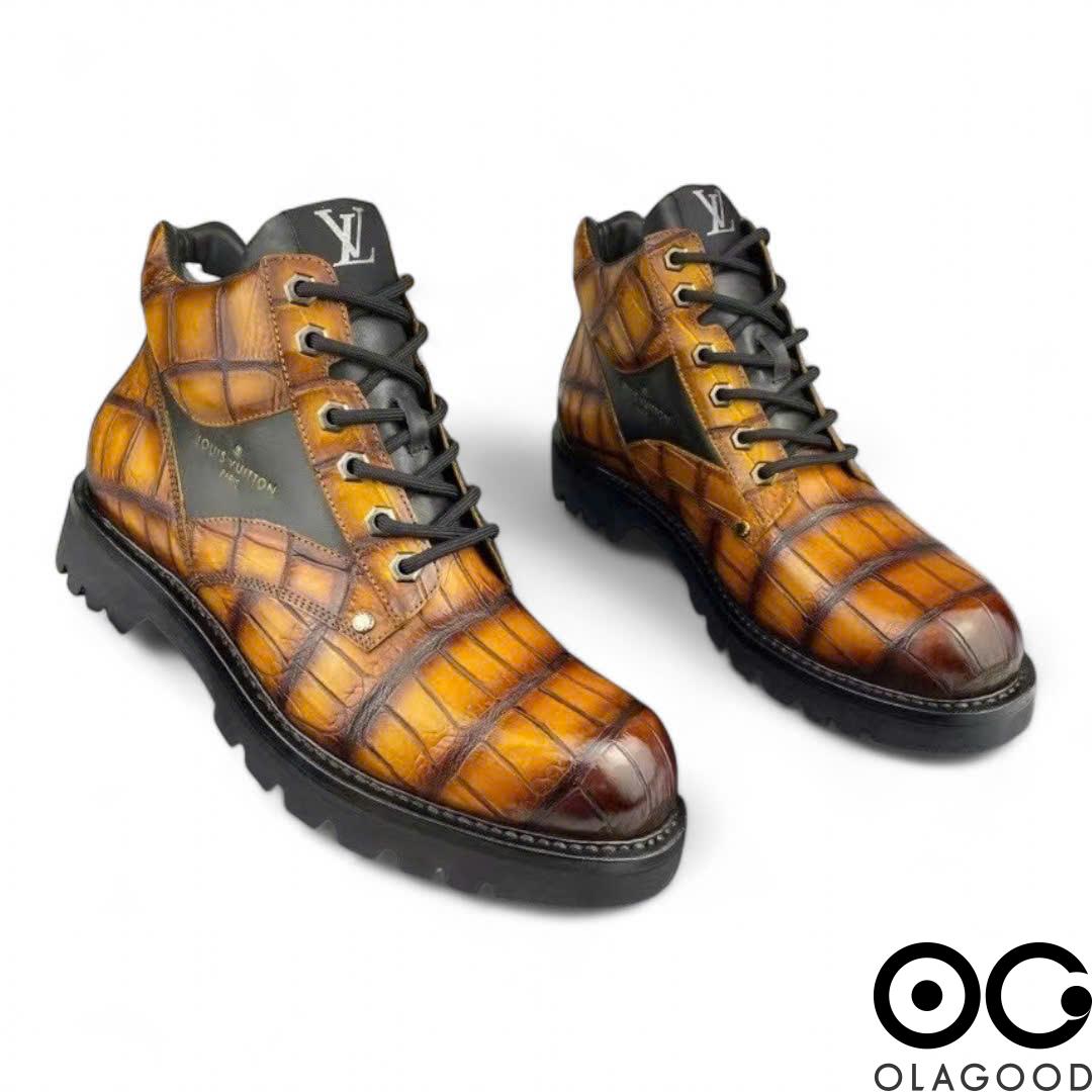 Boots nam cá sấu lên màu patina - GB015S - Hình ảnh 3