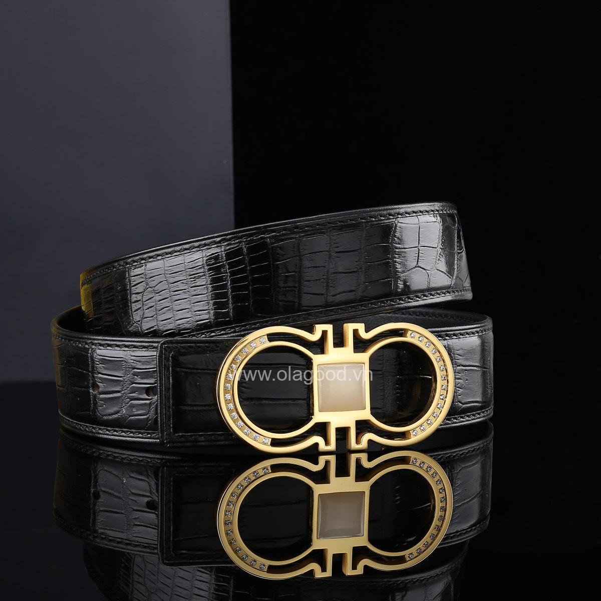 Dây nịt cá sấu chính hãng - Khóa mạ vàng 24K - TLV013S - Hình ảnh 5