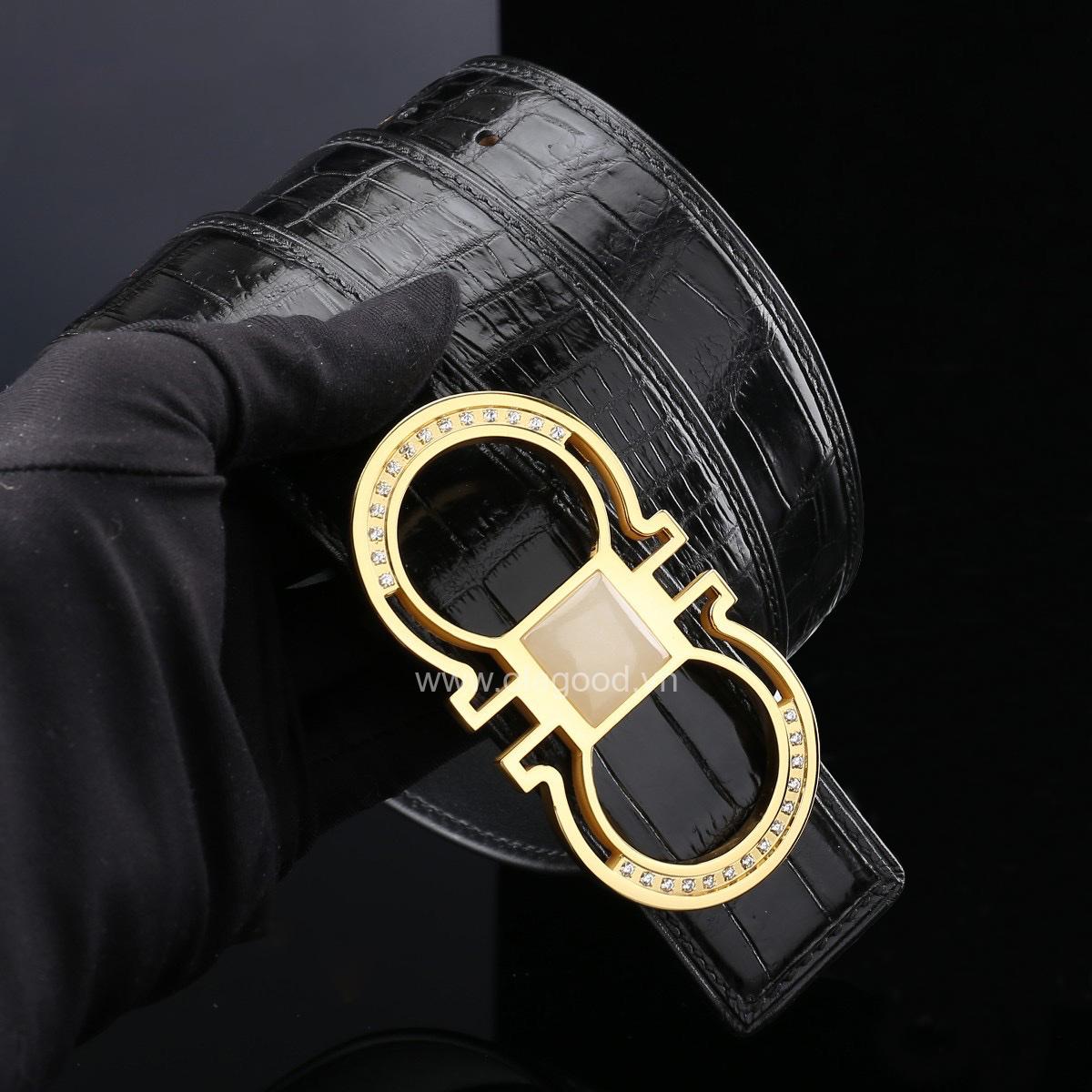 Dây nịt cá sấu chính hãng - Khóa mạ vàng 24K - TLV013S - Hình ảnh 6