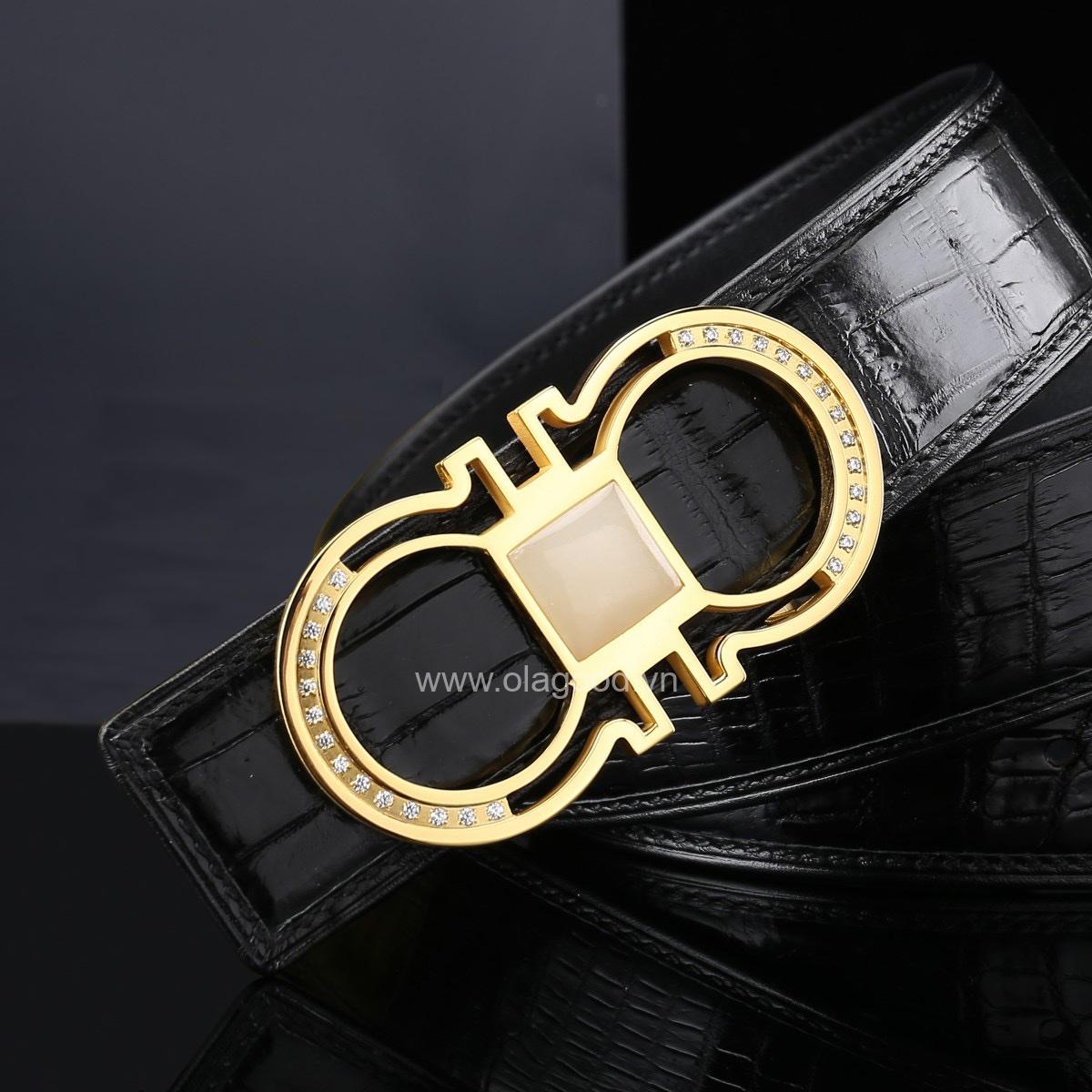 Dây nịt cá sấu chính hãng - Khóa mạ vàng 24K - TLV013S - Hình ảnh 7