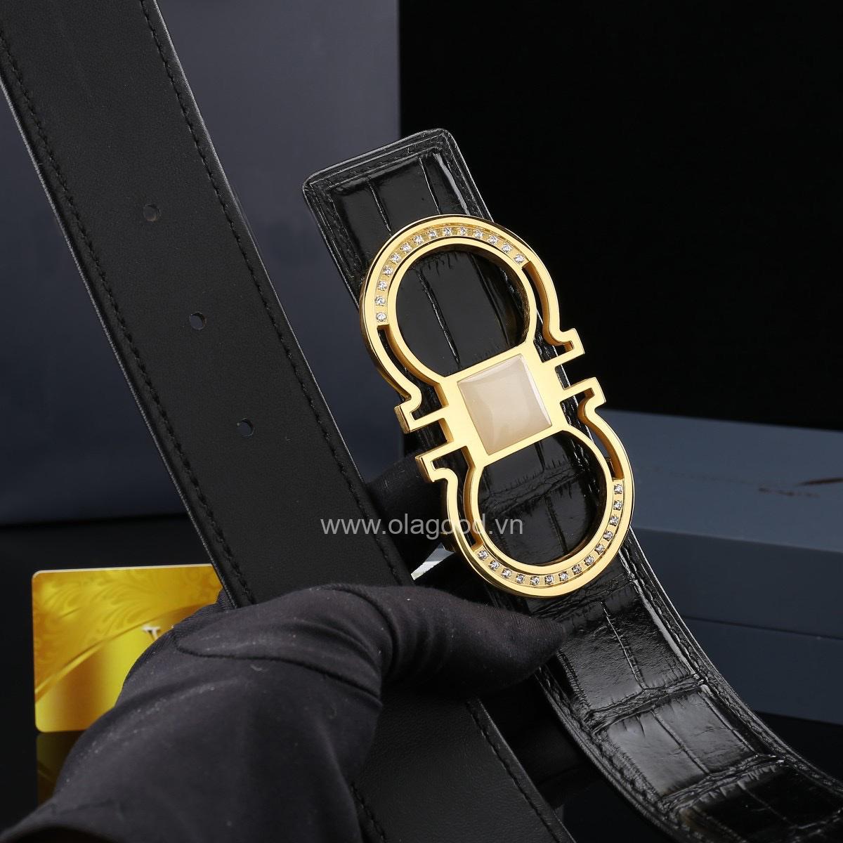 Dây nịt cá sấu chính hãng - Khóa mạ vàng 24K - TLV013S - Hình ảnh 8