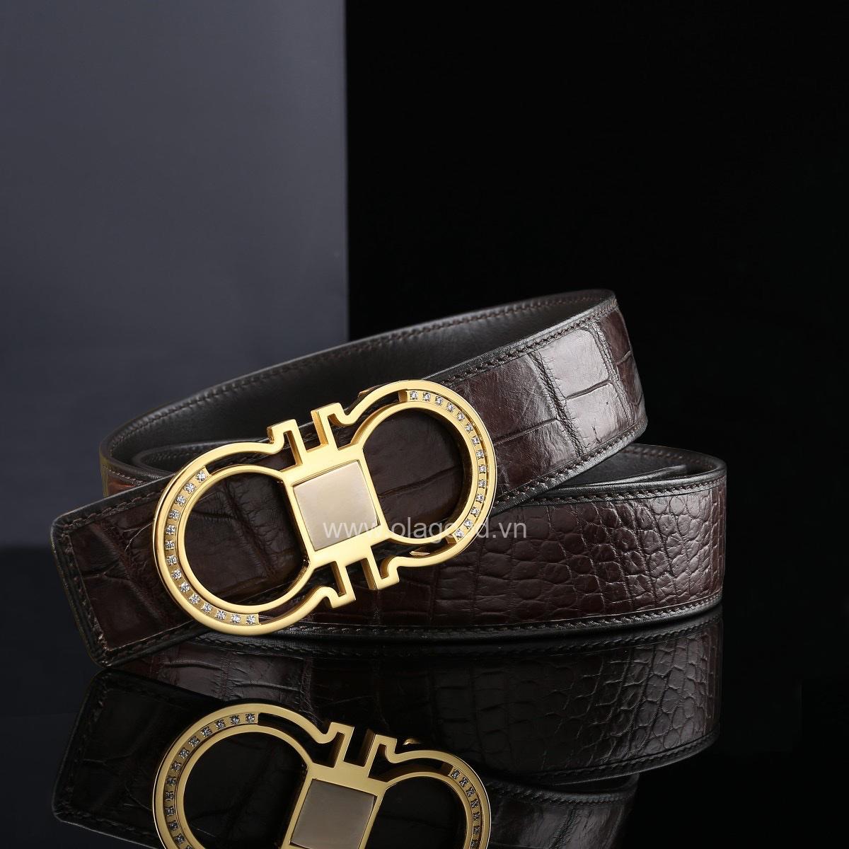 Dây nịt cá sấu chính hãng - Khóa mạ vàng 24K - TLV013S - Hình ảnh 9