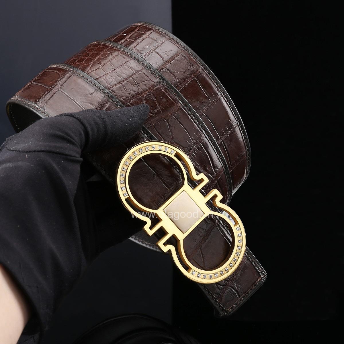 Dây nịt cá sấu chính hãng - Khóa mạ vàng 24K - TLV013S - Hình ảnh 11