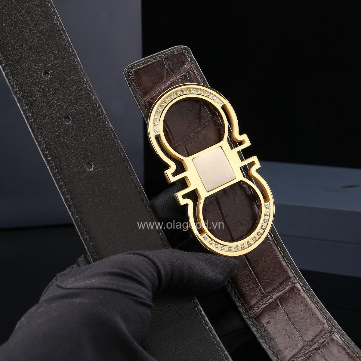 Dây nịt cá sấu chính hãng - Khóa mạ vàng 24K - TLV013S - Hình ảnh 14