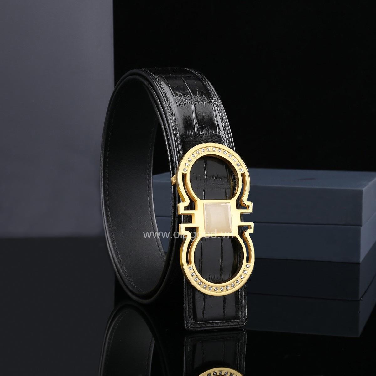 Dây nịt cá sấu chính hãng - Khóa mạ vàng 24K - TLV013S - Hình ảnh 4