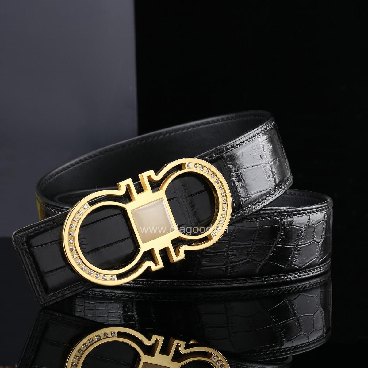 Dây nịt cá sấu chính hãng - Khóa mạ vàng 24K - TLV013S - Hình ảnh 3