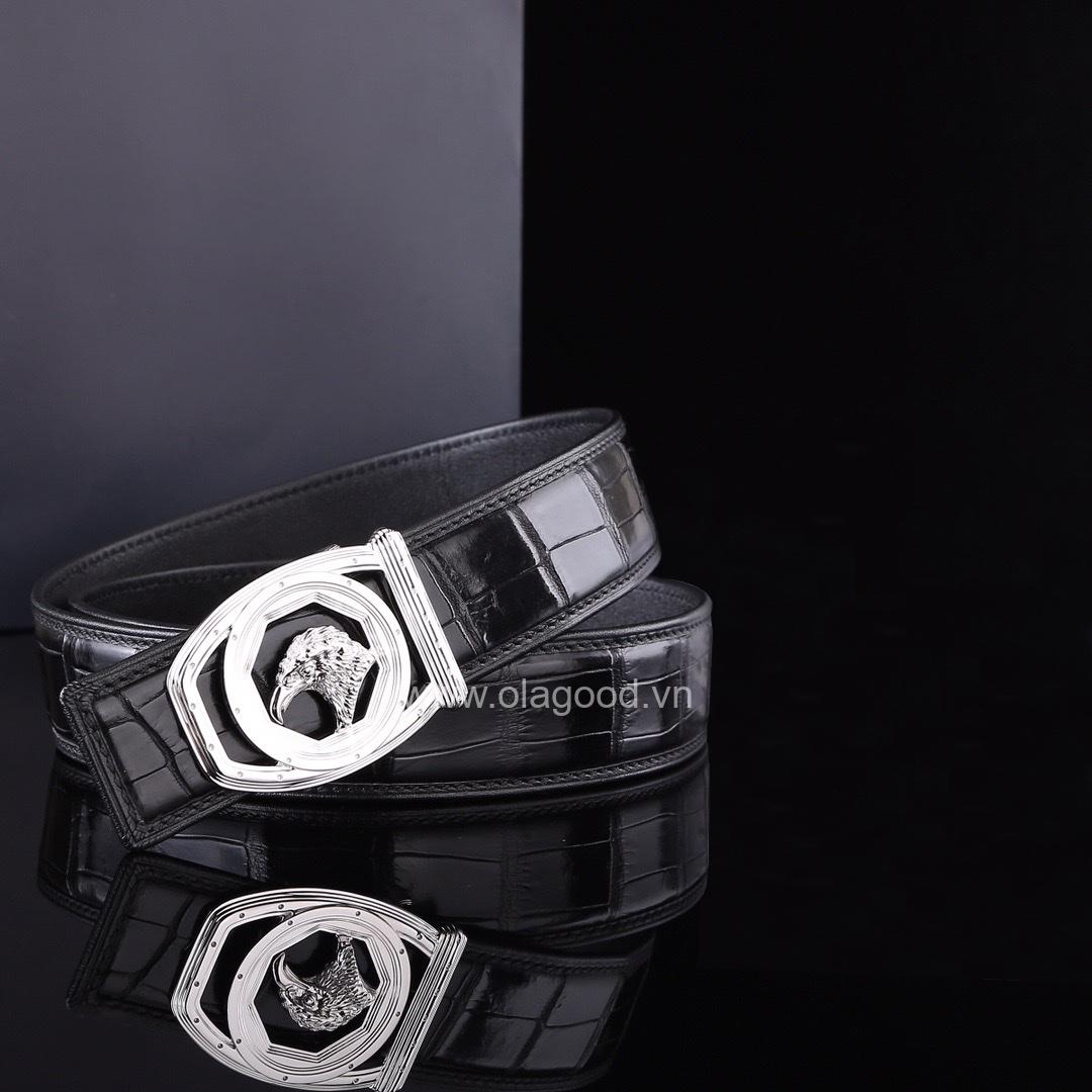 Dây nịt nam da cá sấu xịn - Khóa bạc Ý 925 - TLB0135S - Hình ảnh 2