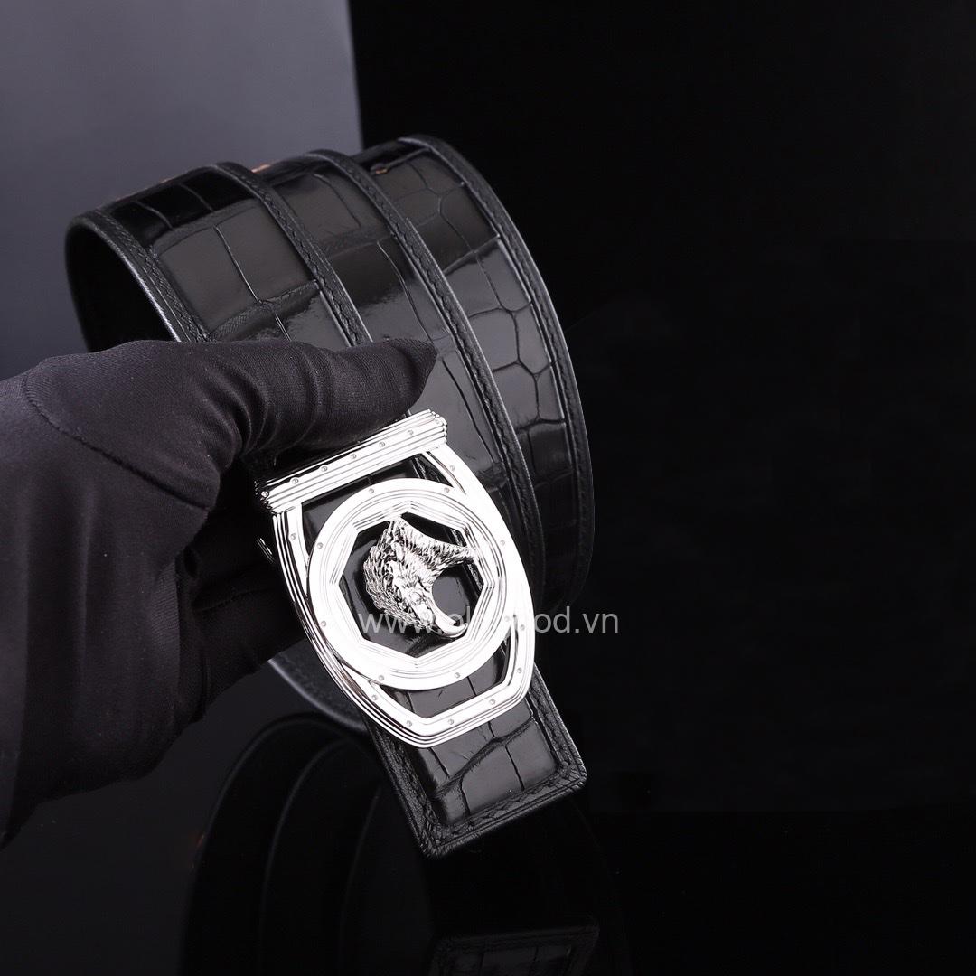 Dây nịt nam da cá sấu xịn - Khóa bạc Ý 925 - TLB0135S - Hình ảnh 5