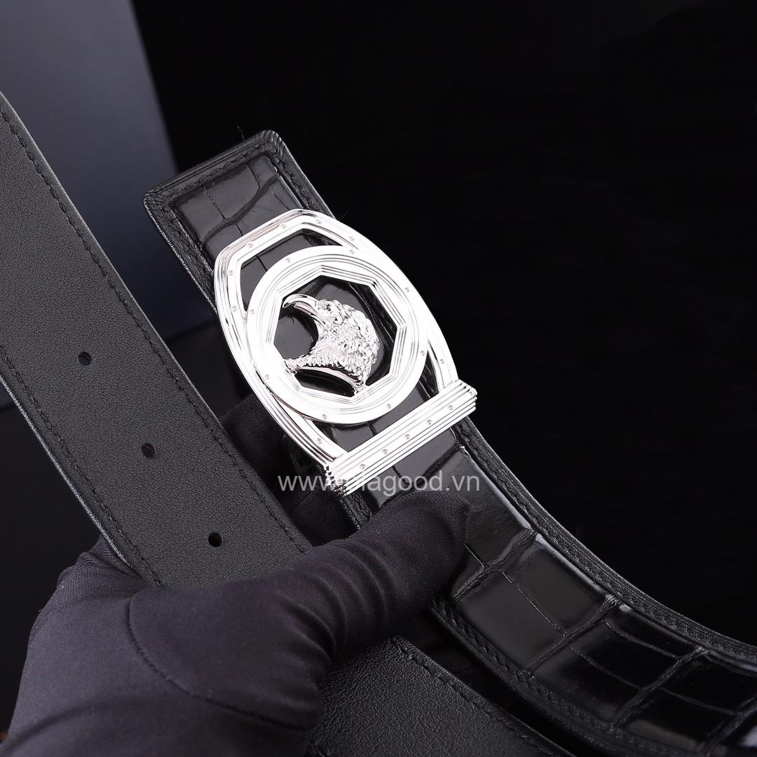 Dây nịt nam da cá sấu xịn - Khóa bạc Ý 925 - TLB0135S - Hình ảnh 8