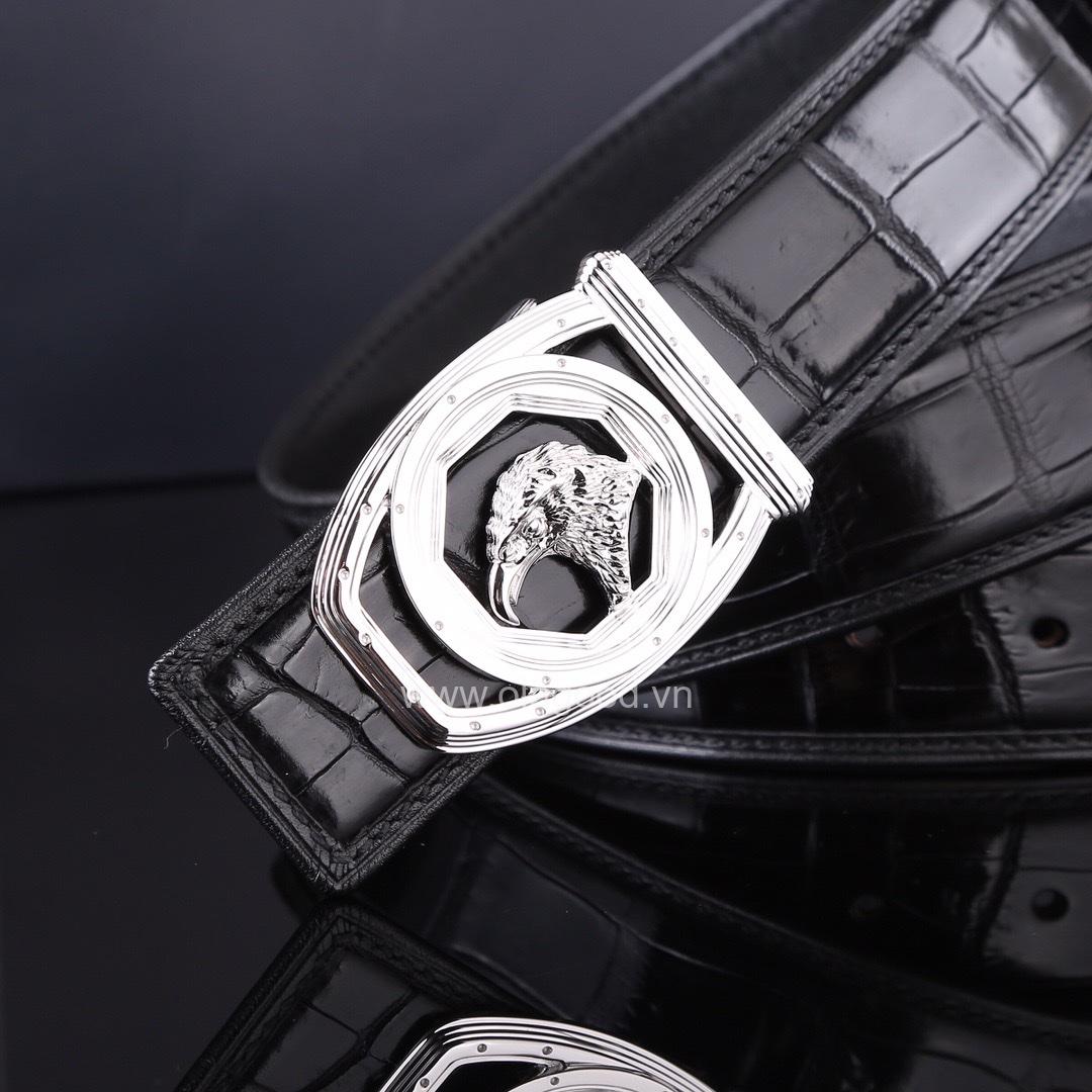 Dây nịt nam da cá sấu xịn - Khóa bạc Ý 925 - TLB0135S - Hình ảnh 7