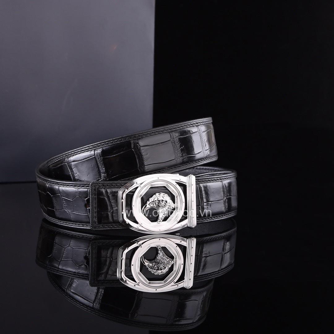 Dây nịt nam da cá sấu xịn - Khóa bạc Ý 925 - TLB0135S - Hình ảnh 3