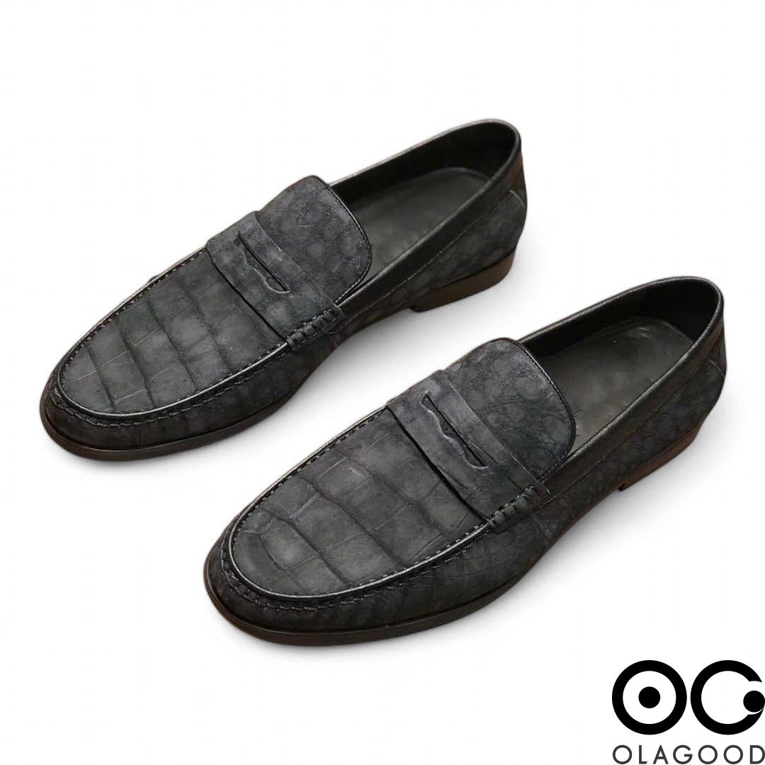 Giày lười cá sấu Nubuck - GGY0115S