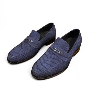 Giày lười nam da cá sấu Nubuck - GGY0112S