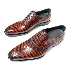 Giày nam patina da cá sấu - Giày goodyear handmade - GGP018S