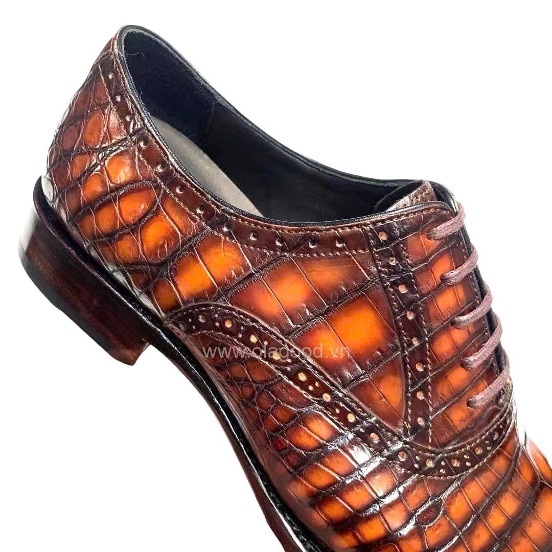 Giày nam patina da cá sấu - Giày goodyear handmade - GGP018S - Hình ảnh 8