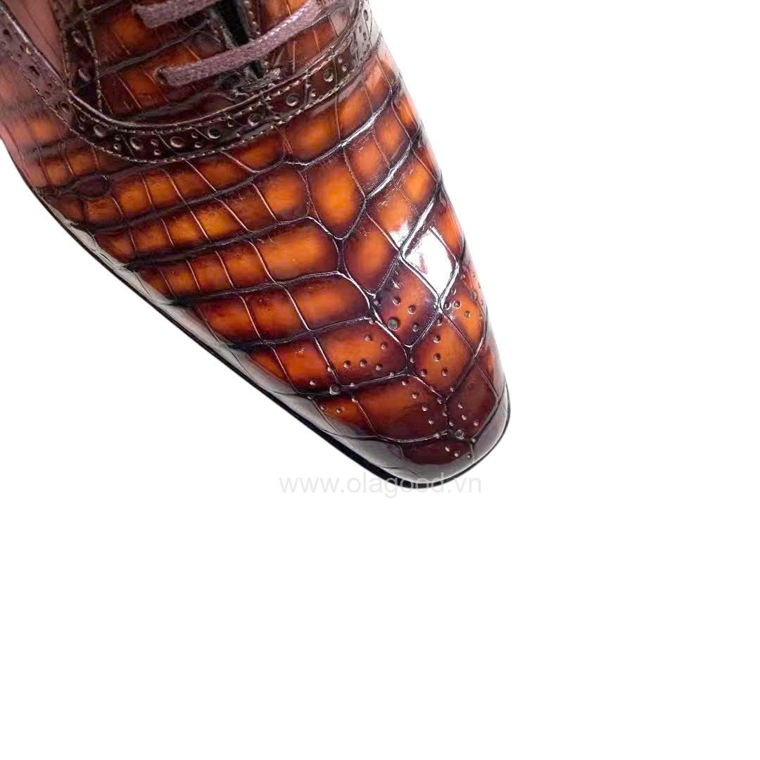 Giày nam patina da cá sấu - Giày goodyear handmade - GGP018S - Hình ảnh 9