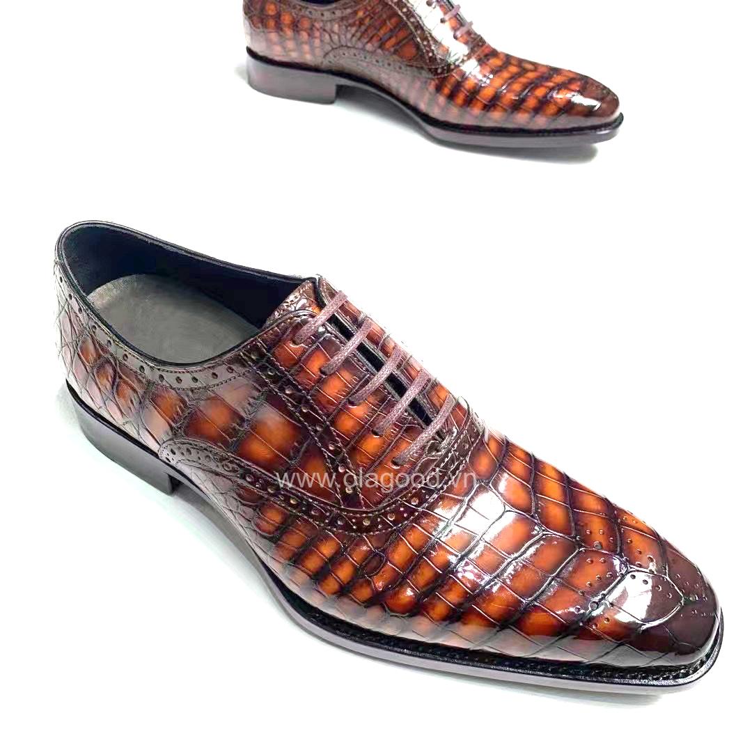 Giày nam patina da cá sấu - Giày goodyear handmade - GGP018S - Hình ảnh 5