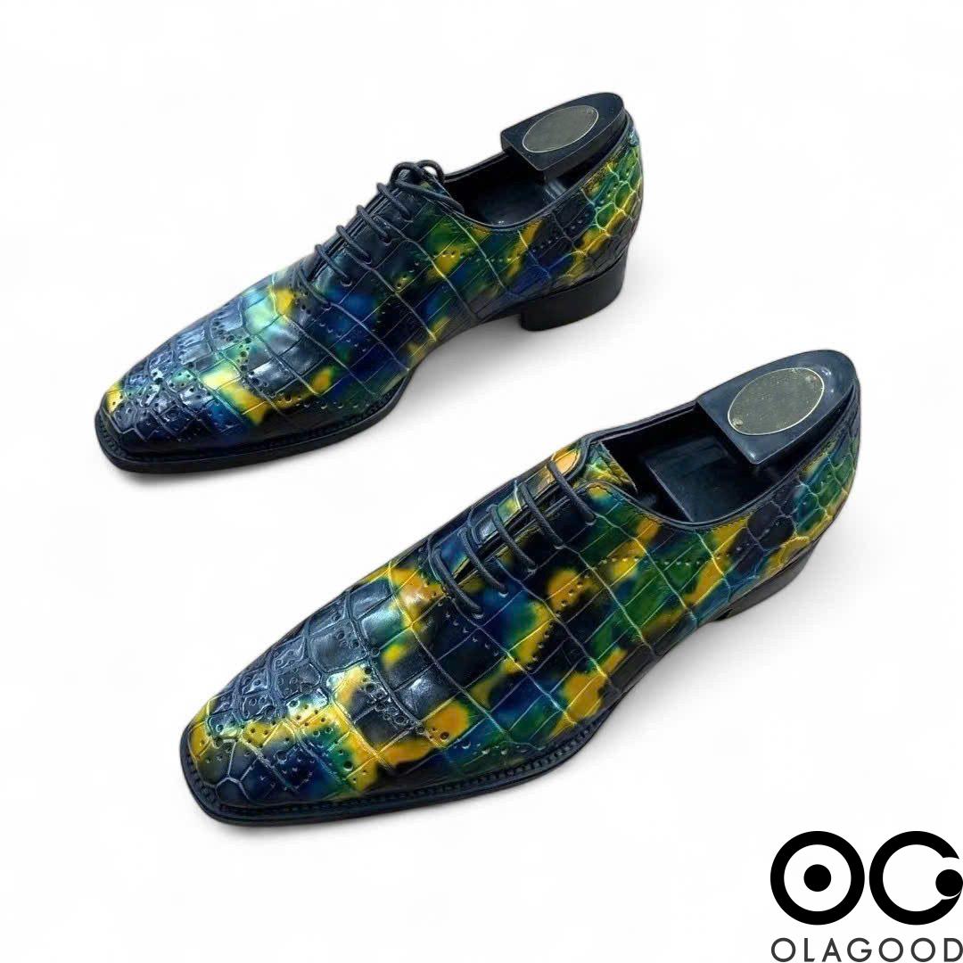Giày patina da cá sấu nam - Giày goodyear handmade - GGP019S