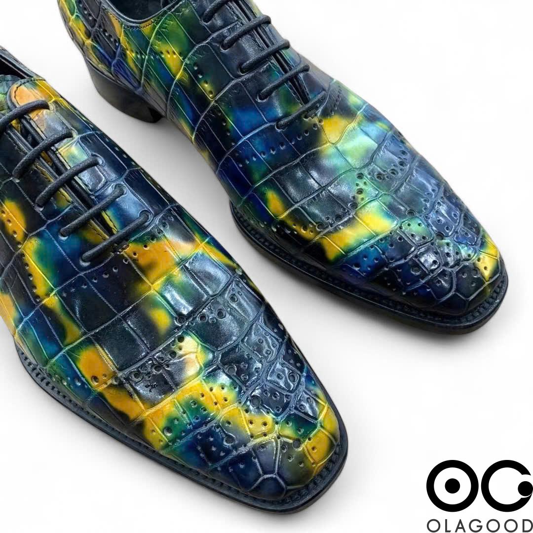 Giày patina da cá sấu nam - Giày goodyear handmade - GGP019S - Hình ảnh 7