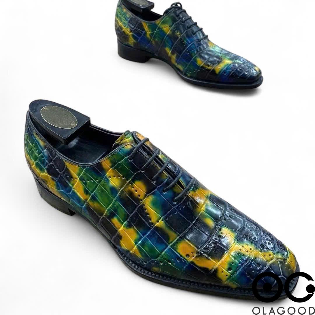 Giày patina da cá sấu nam - Giày goodyear handmade - GGP019S - Hình ảnh 4