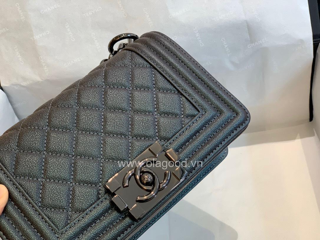 Chanel Boy size 20 màu đen khóa đen - CNB023 - Hình ảnh 4