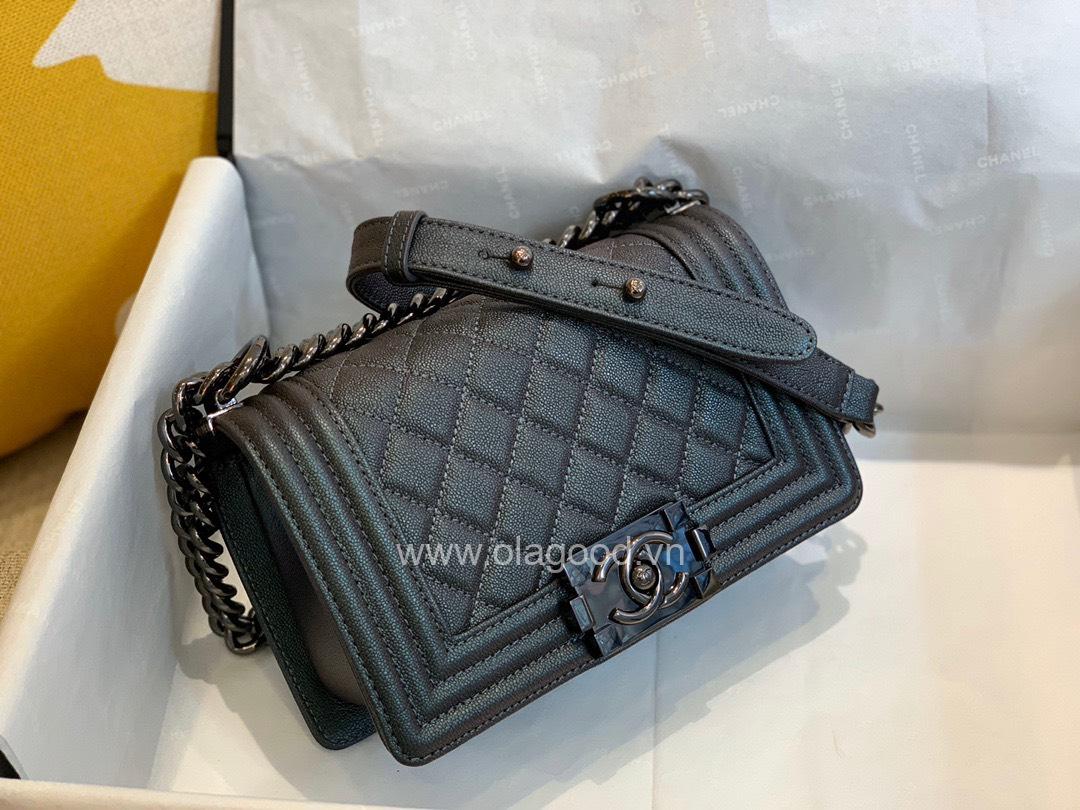 Chanel Boy size 20 màu đen khóa đen - CNB023 - Hình ảnh 2