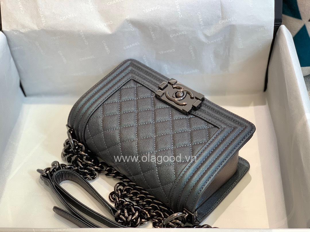 Chanel Boy size 20 màu đen khóa đen - CNB023 - Hình ảnh 5