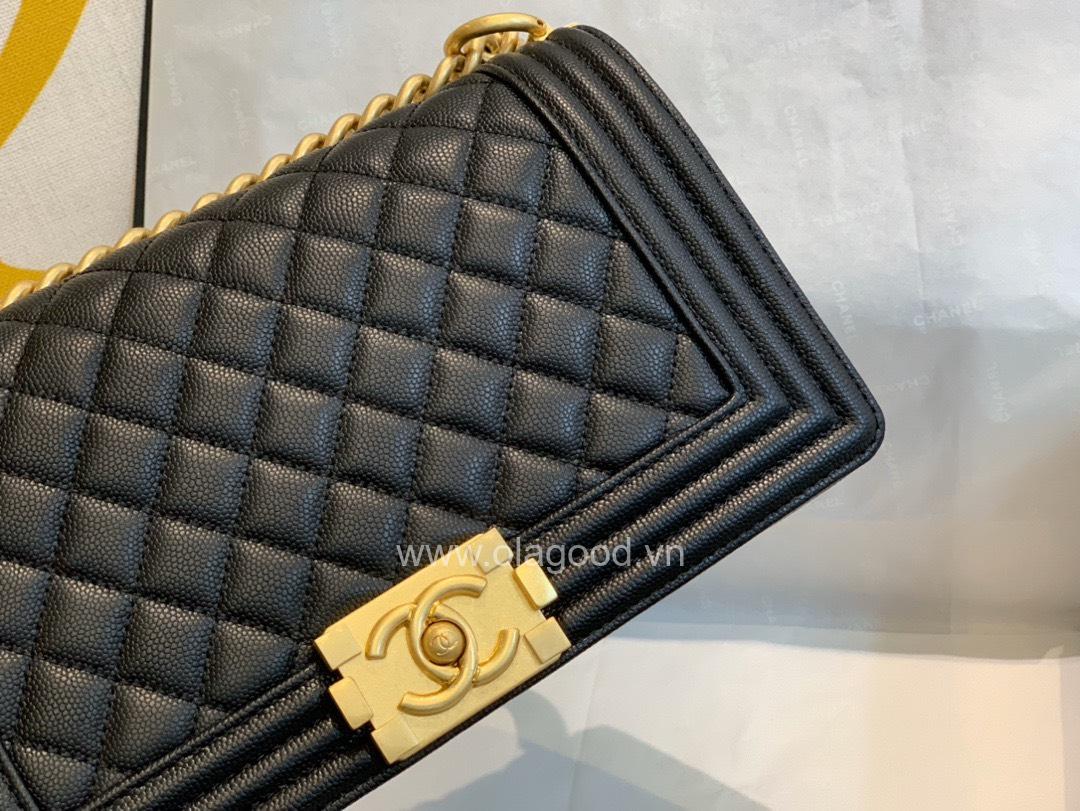 Chanel Boy size 25 màu đen khóa vàng - CNB026 - Hình ảnh 6