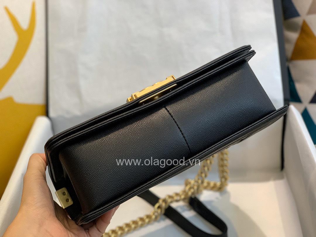 Chanel Boy size 25 màu đen khóa vàng - CNB026 - Hình ảnh 7