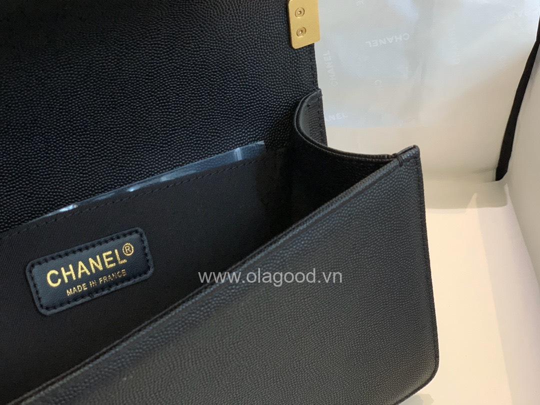 Chanel Boy size 25 màu đen khóa vàng - CNB026 - Hình ảnh 9