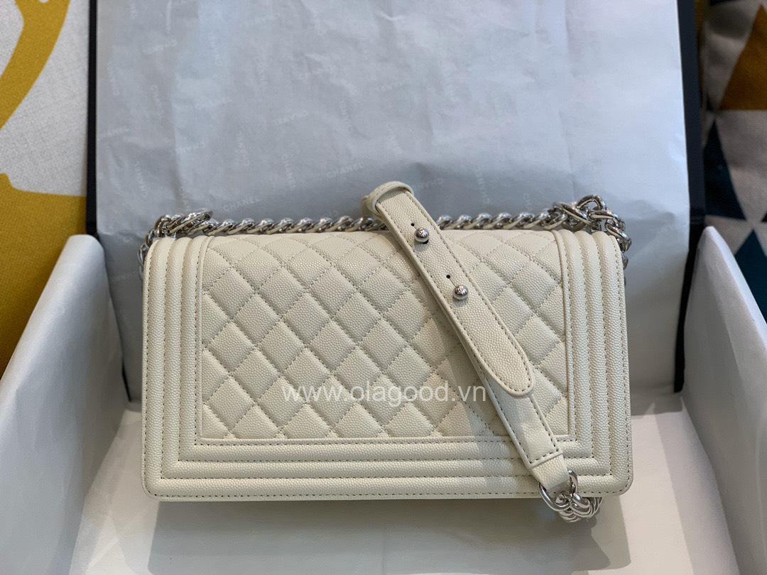 Chanel Boy size 25 màu trắng sữa - CNB021 - Hình ảnh 3