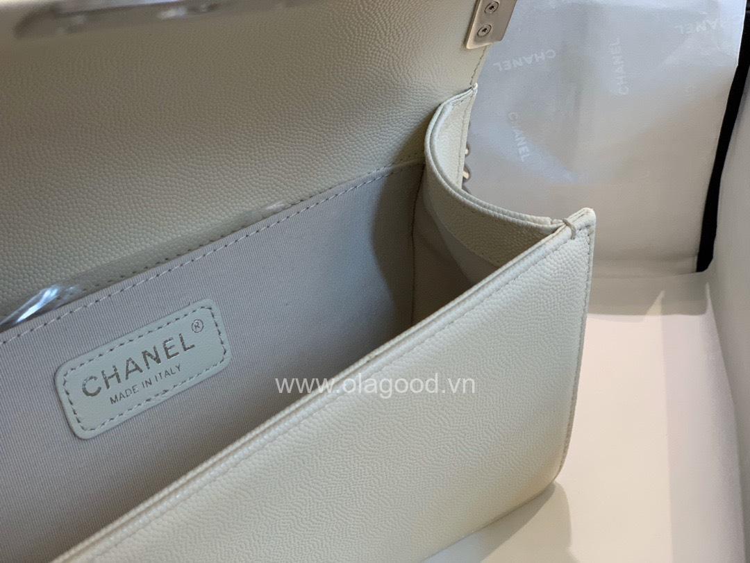 Chanel Boy size 25 màu trắng sữa - CNB021 - Hình ảnh 9