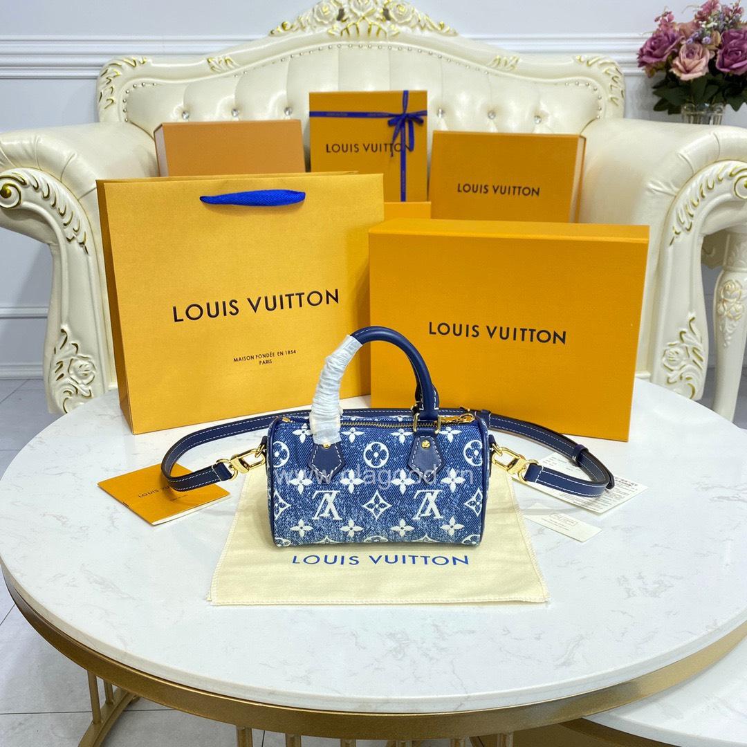 Túi xách LV Louis Vuitton Nano Speedy blue - LVNS022 - Hình ảnh 3