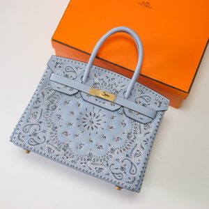 Túi Xách Hermes Birkin 30 Thêu Bạch Kim - HBT023