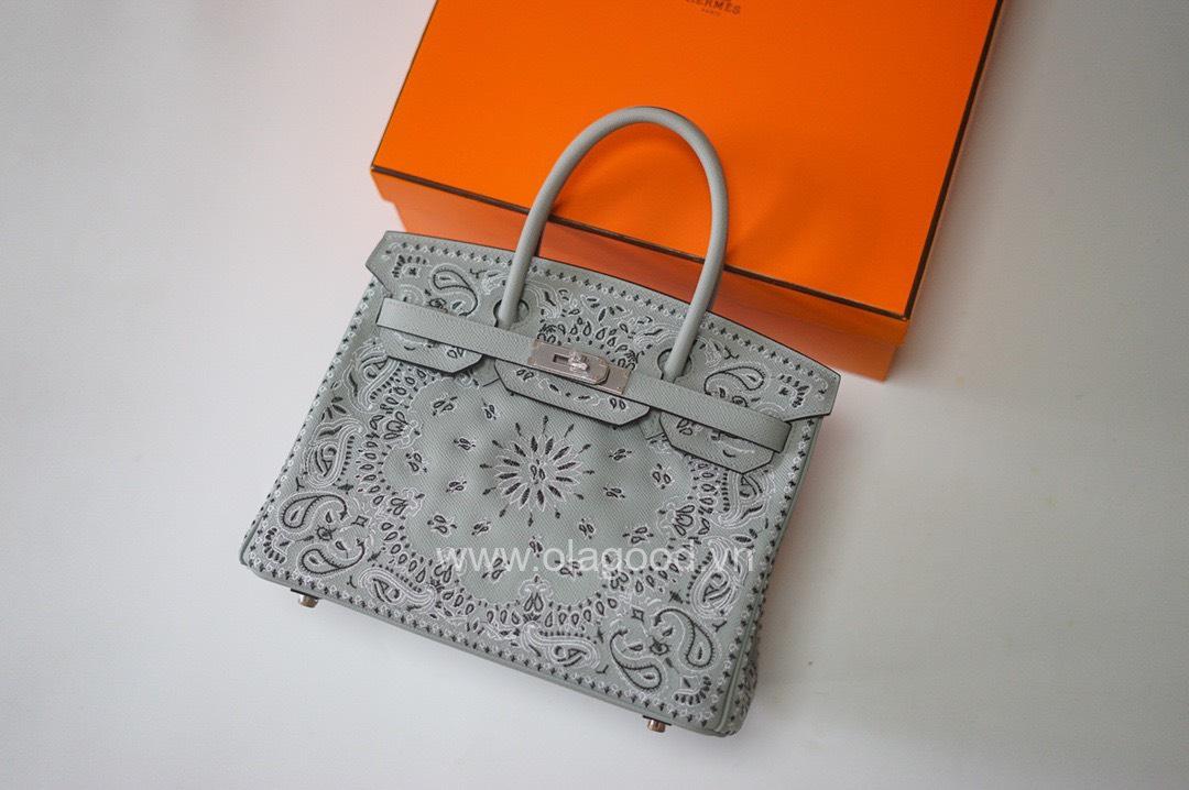 Túi Xách Hermes Birkin 30 Thêu Bạch Kim - HBT023 - Hình ảnh 3