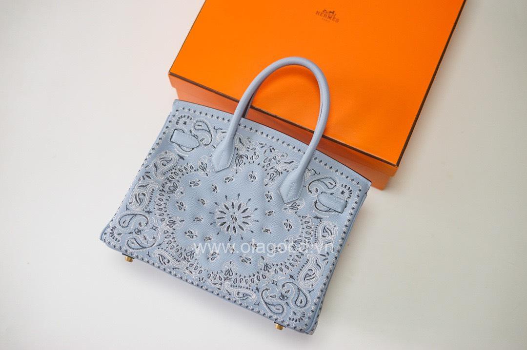 Túi Xách Hermes Birkin 30 Thêu Bạch Kim - HBT023 - Hình ảnh 8