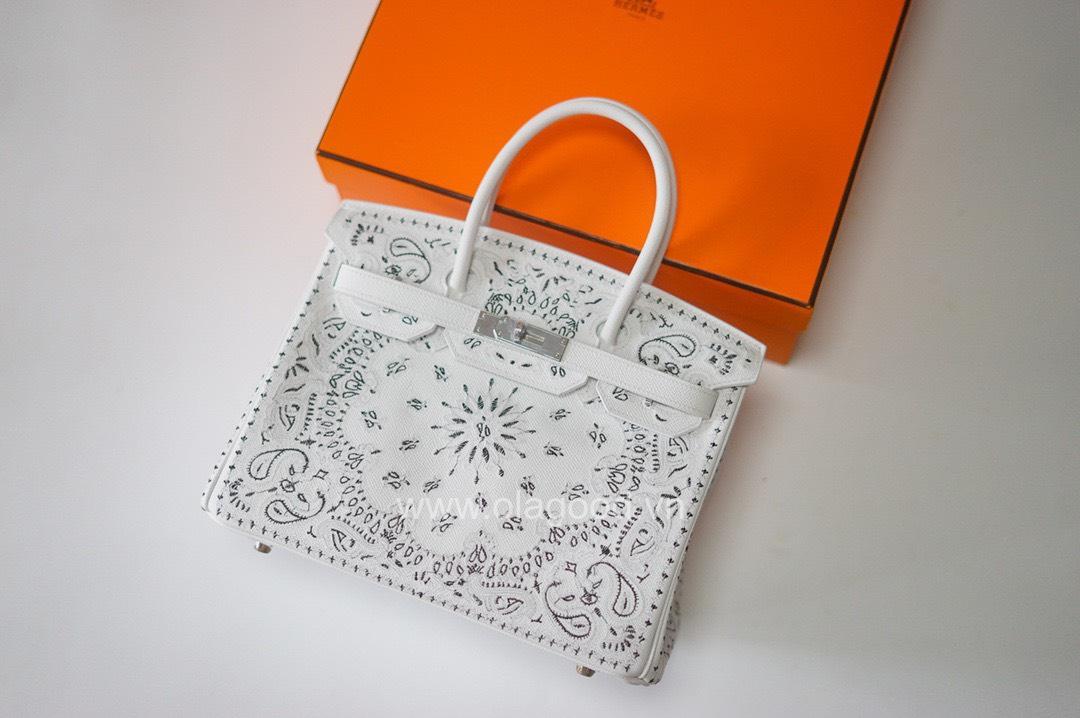 Túi Xách Hermes Birkin 30 Thêu Bạch Kim - HBT023 - Hình ảnh 5