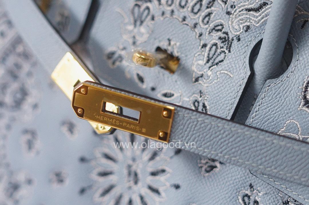 Túi Xách Hermes Birkin 30 Thêu Bạch Kim - HBT023 - Hình ảnh 10