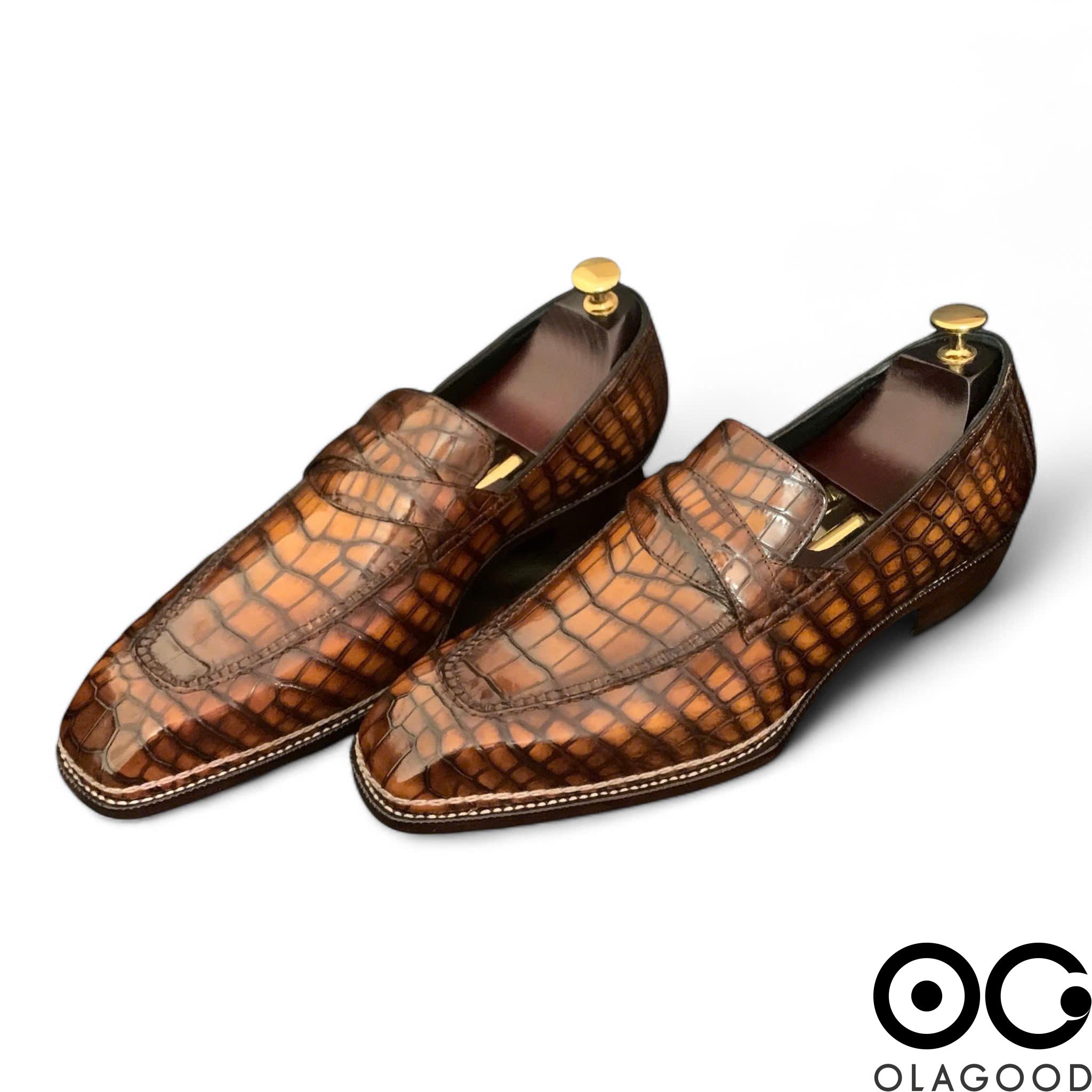 Giày nam da cá sấu Nile - Cấu trúc norwegian handmade - GNG0121S