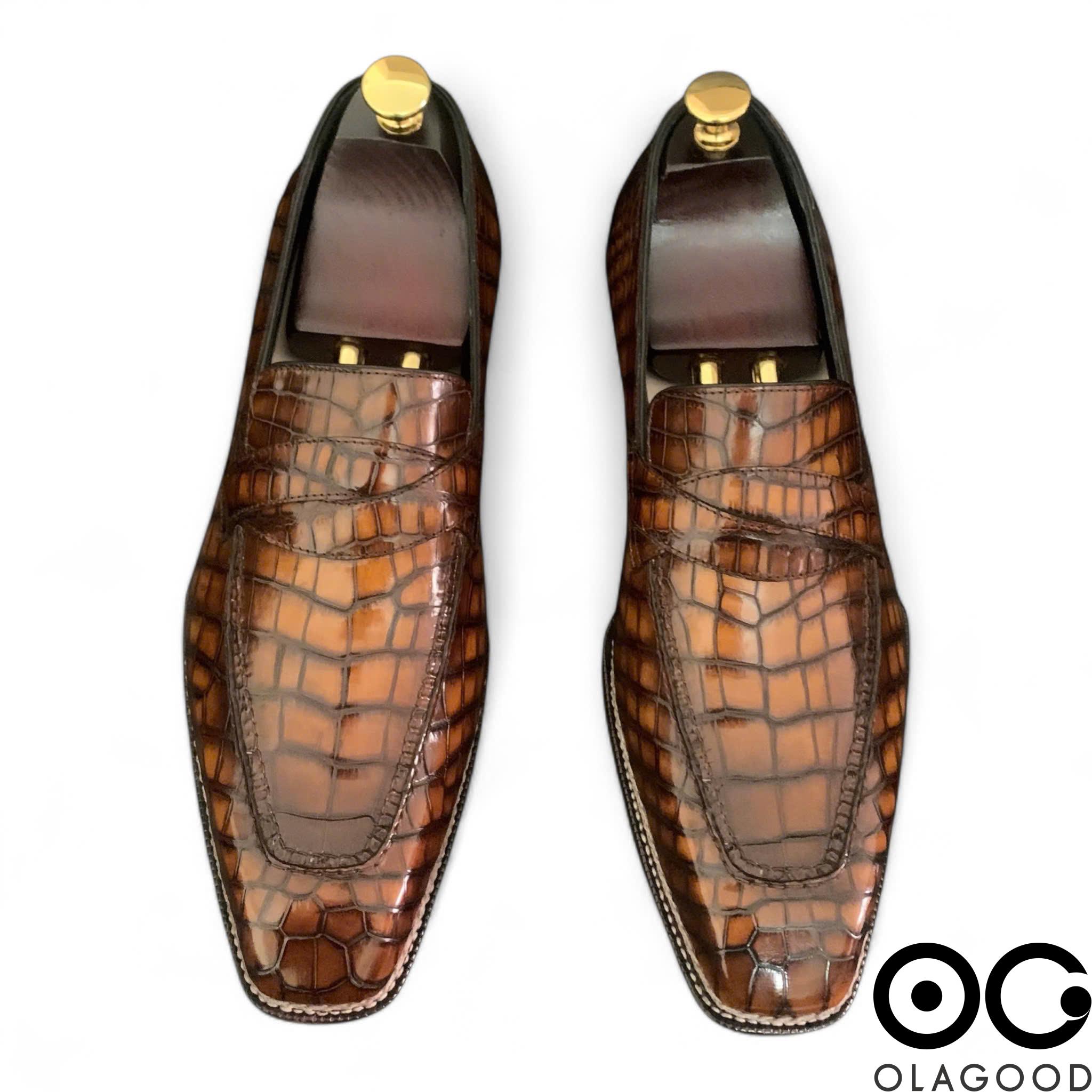 Giày nam da cá sấu Nile - Cấu trúc norwegian handmade - GNG0121S - Hình ảnh 3