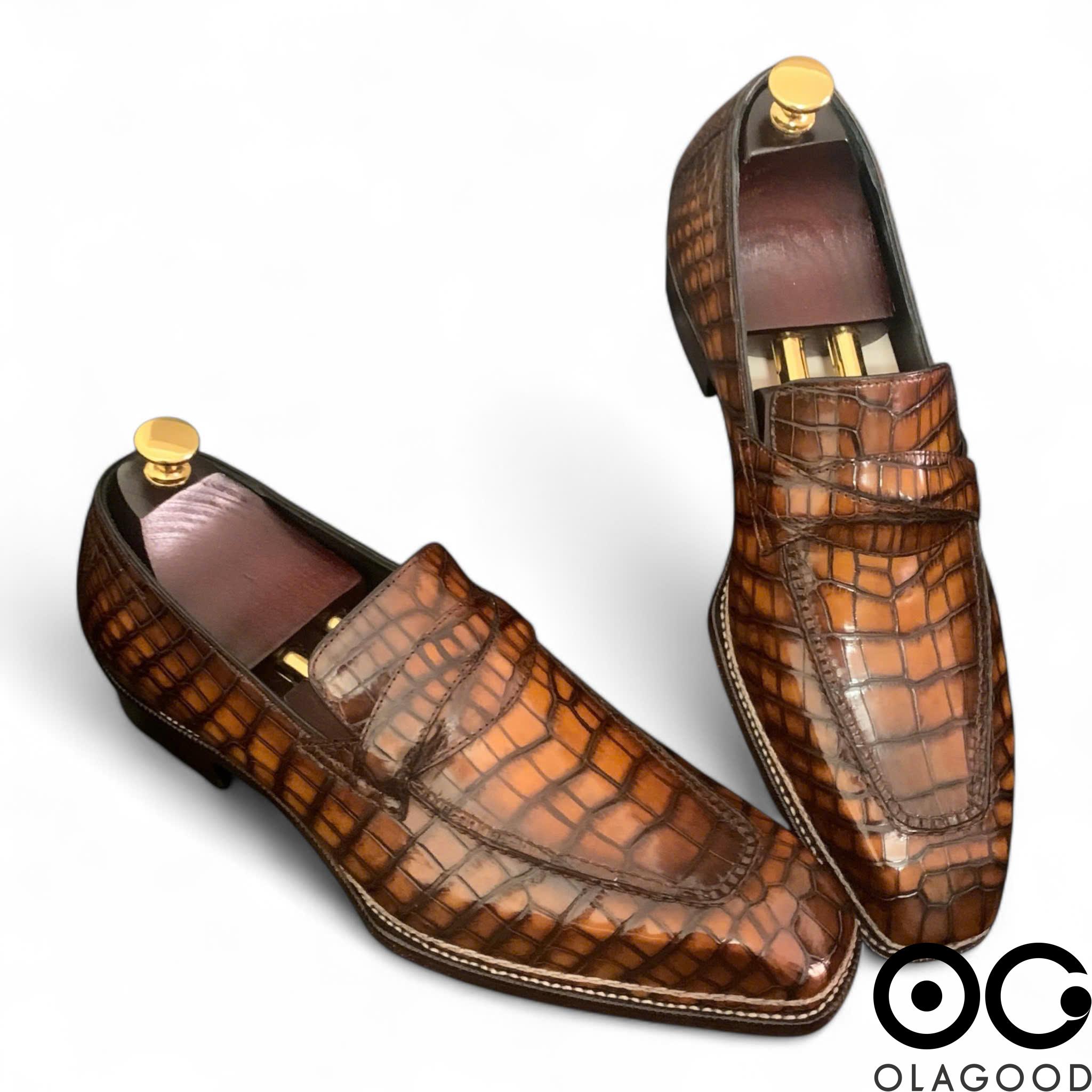 Giày nam da cá sấu Nile - Cấu trúc norwegian handmade - GNG0121S - Hình ảnh 4