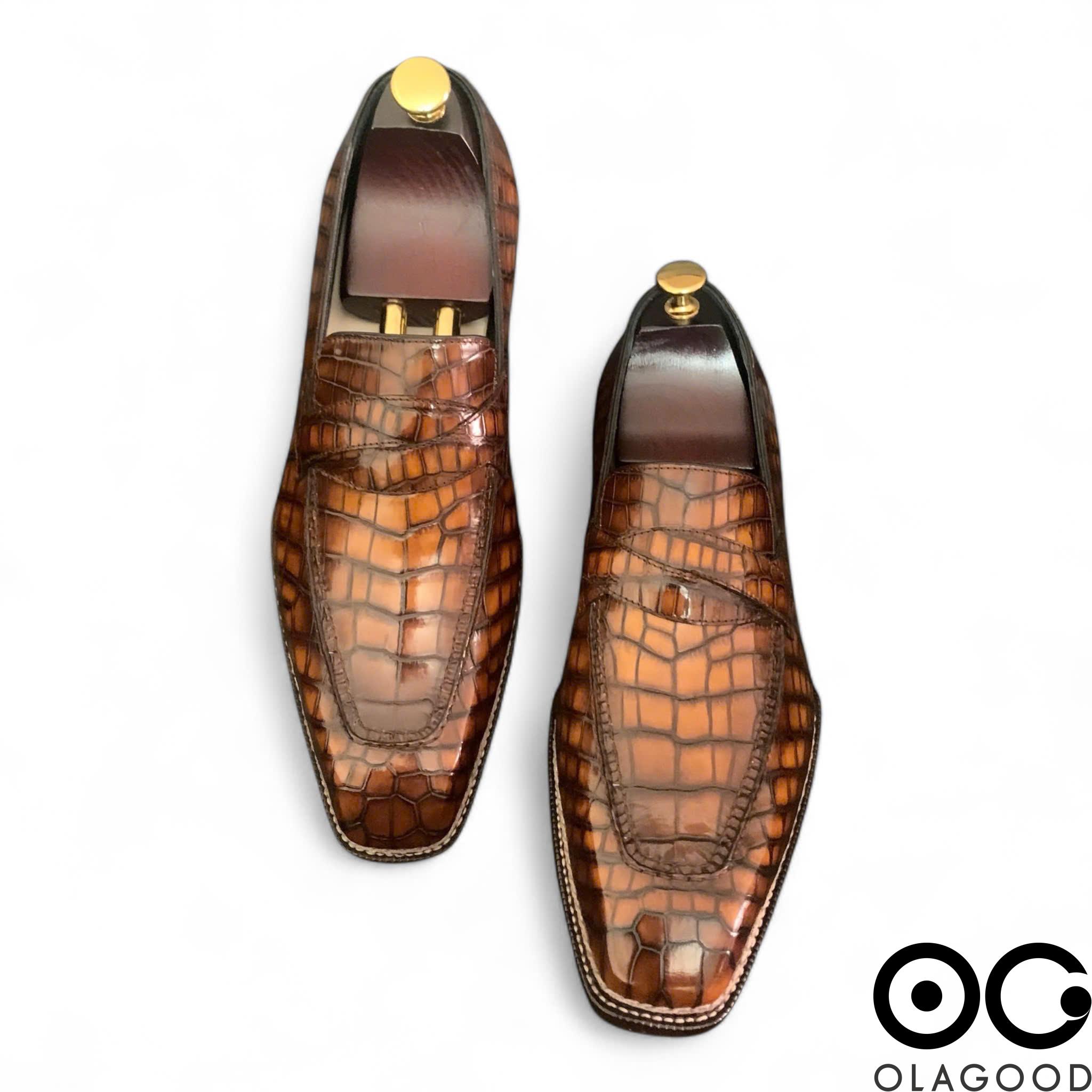 Giày nam da cá sấu Nile - Cấu trúc norwegian handmade - GNG0121S - Hình ảnh 5