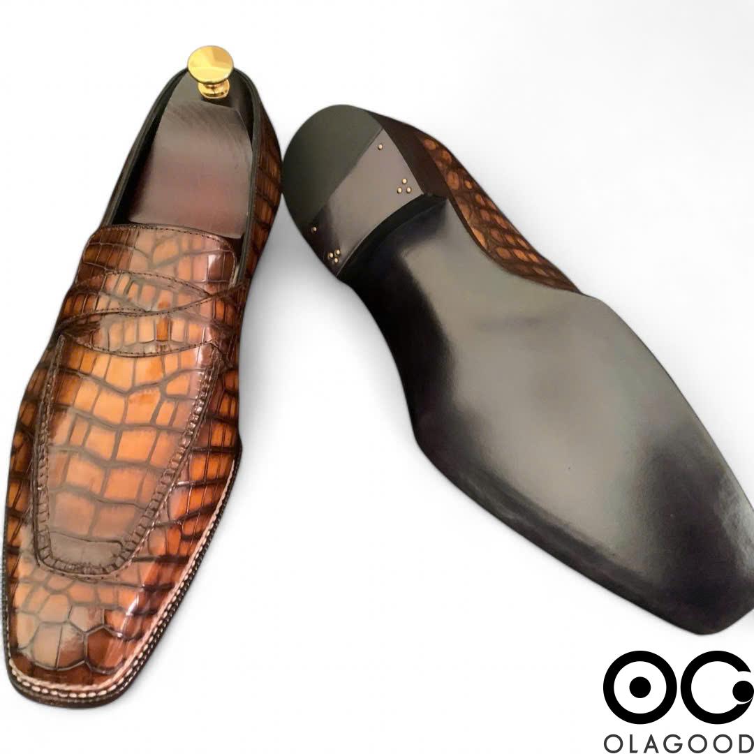 Giày nam da cá sấu Nile - Cấu trúc norwegian handmade - GNG0121S - Hình ảnh 7