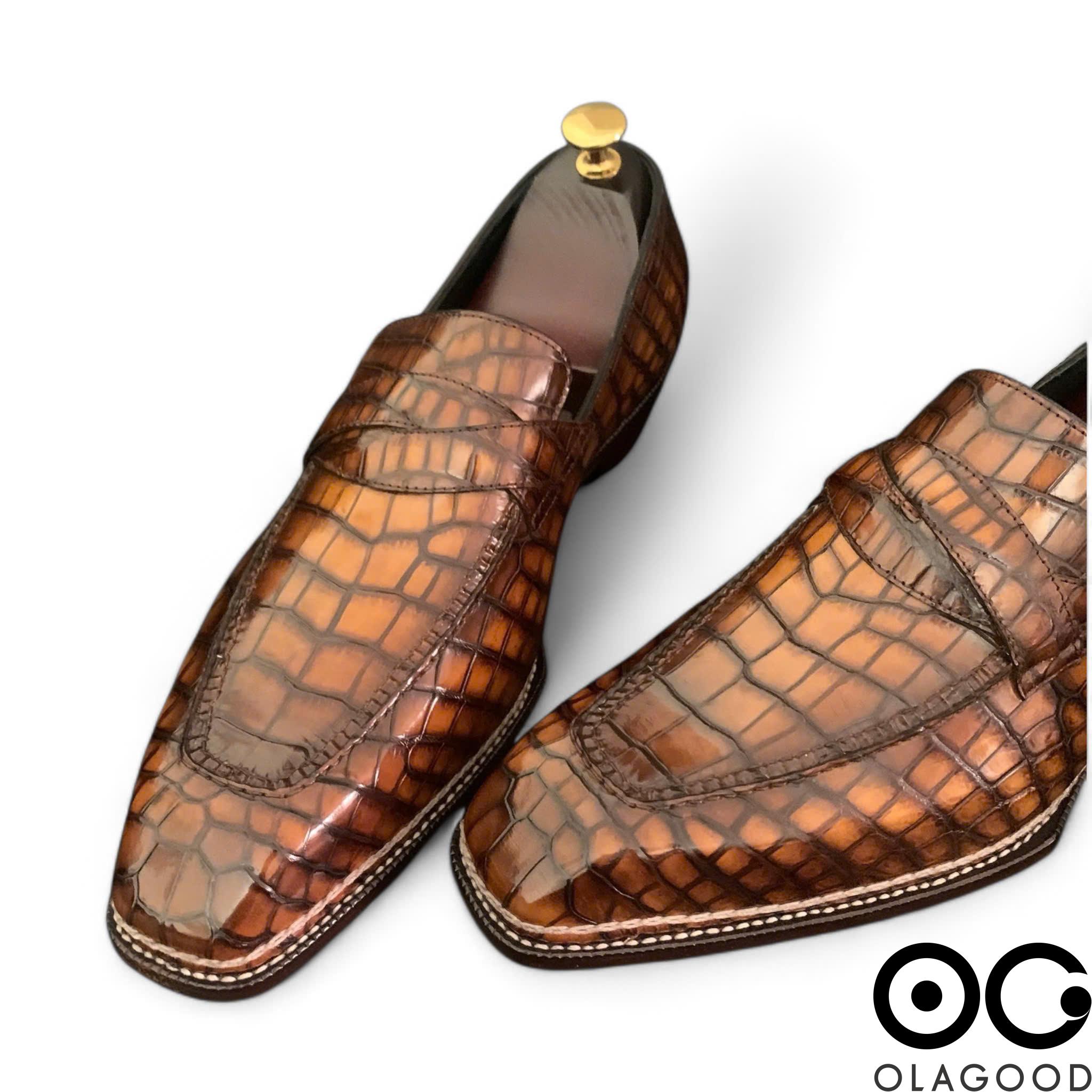 Giày nam da cá sấu Nile - Cấu trúc norwegian handmade - GNG0121S - Hình ảnh 8